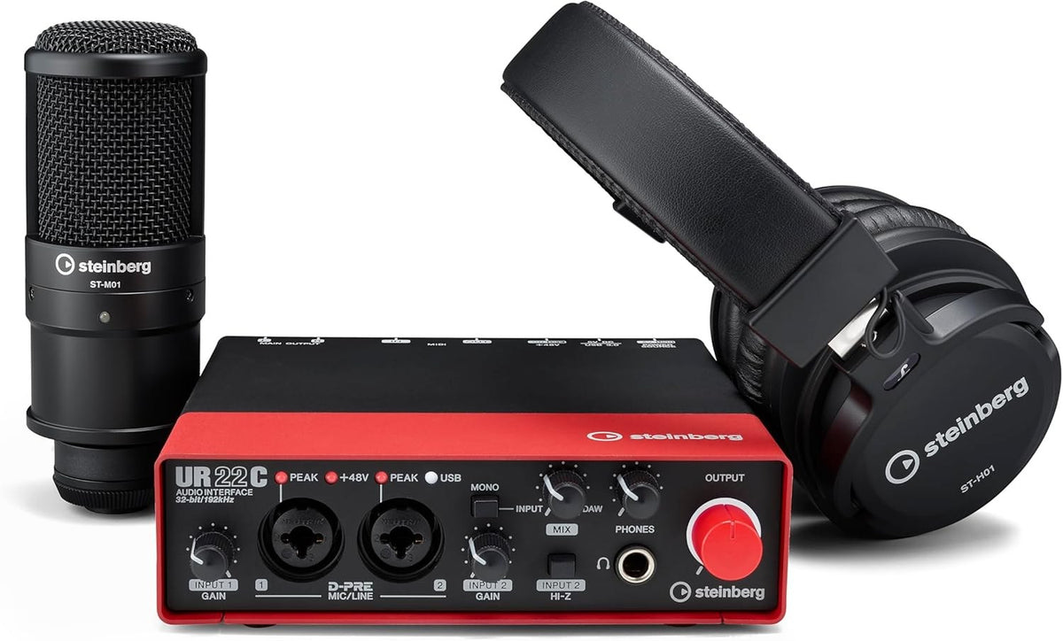 Steinberg UR22C Recording Pack With Mic & Headphones - Red