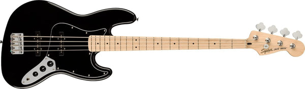 Squier Affinity Series Jazz Bass Guitar, Maple Fingerboard, Black Pickguard, Black