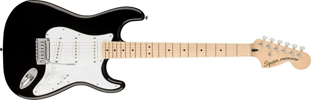 Squier Affinity Series Stratocaster Electric Guitar - Black with Maple Fingerboard