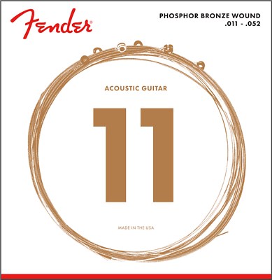 Fender 60CL Phosphor Bronze Acoustic Guitar Strings; gauges 11-52