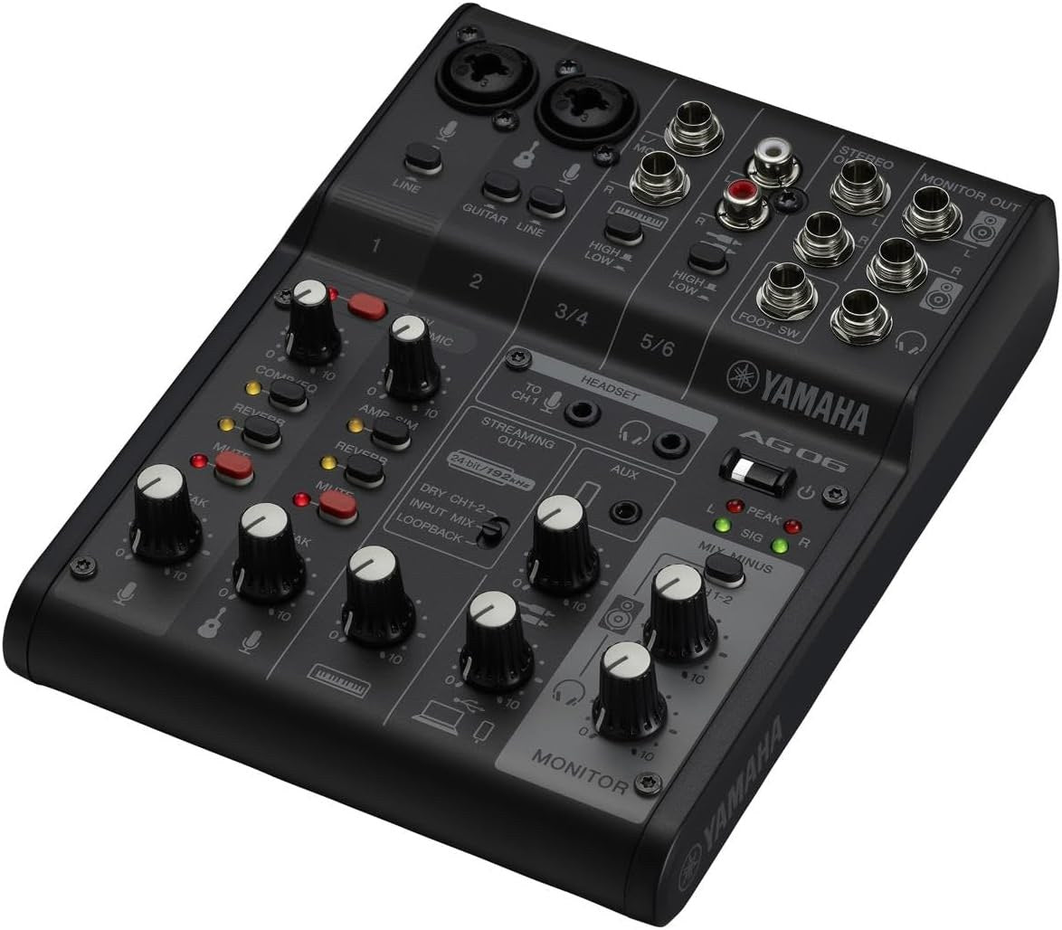 Yamaha AG06MK2 Black 6-Channel Mixer/USB Interface