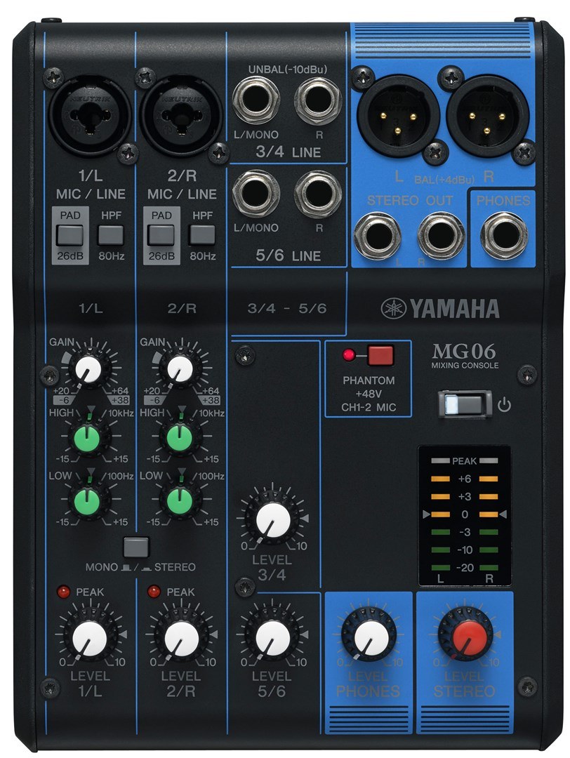 Yamaha MG06 6-channel DJ mixer Black