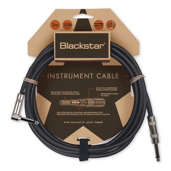 Blackstar 3m (10ft) Instrument Cable Straight Jack to Angle Jack
