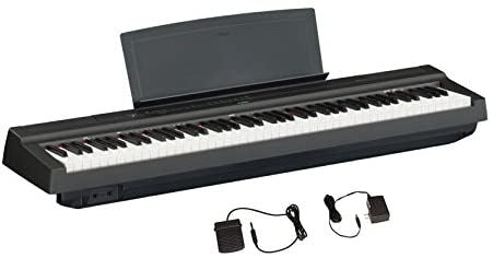 YAMAHA P125 88-Key Weighted Action Digital Piano with Power Supply and Sustain Pedal, Black