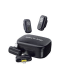 Hollyland ICS-3508 LARK A1 Combo 2-Person Wireless Microphone System with USB-C and Lightning Connectors for Mobile Devices (Space Gray, 2.4 GHz) Black
