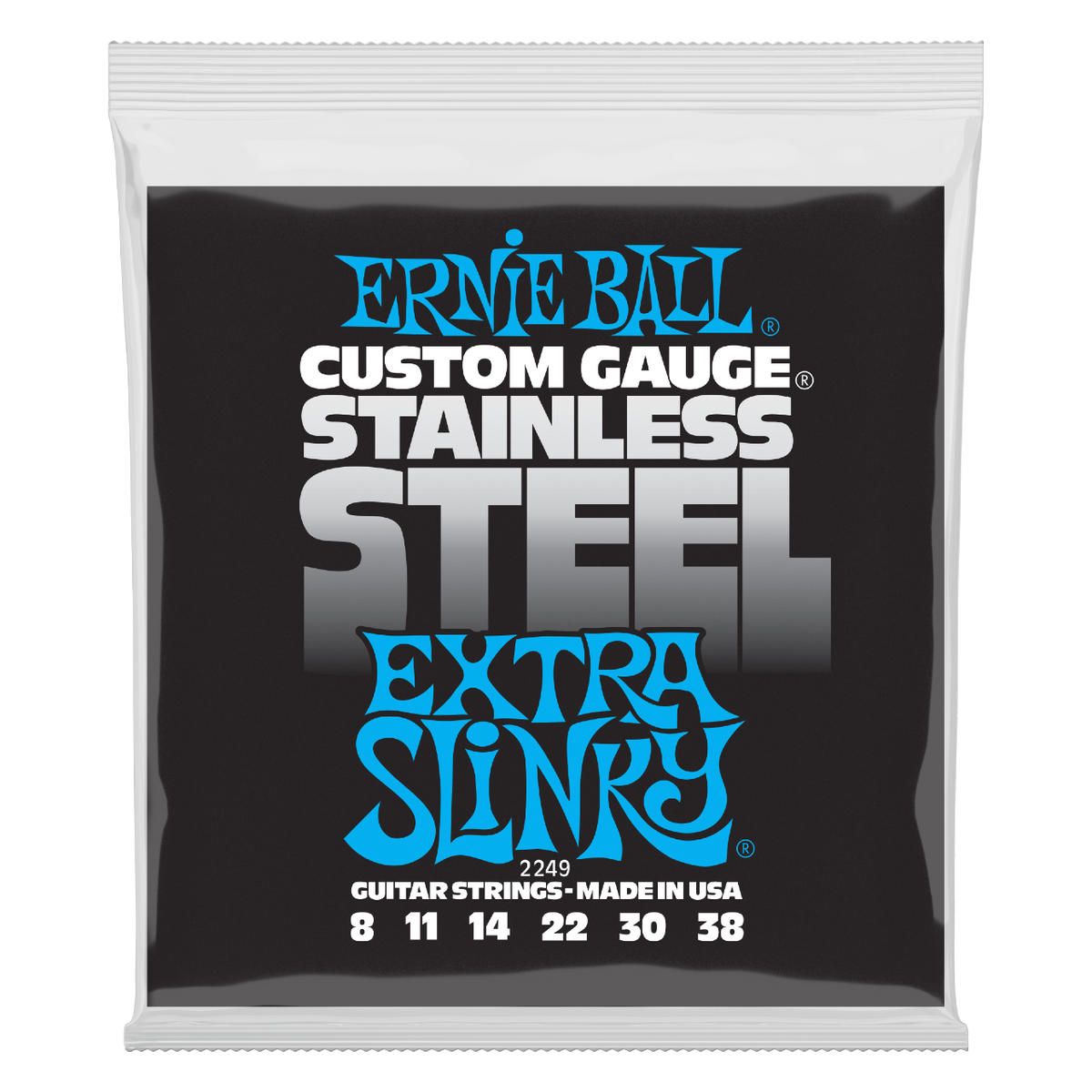 EXTRA SLINKY STAINLESS STEEL WOUND ELECTRIC GUITAR STRINGS 8-38 GAUGE