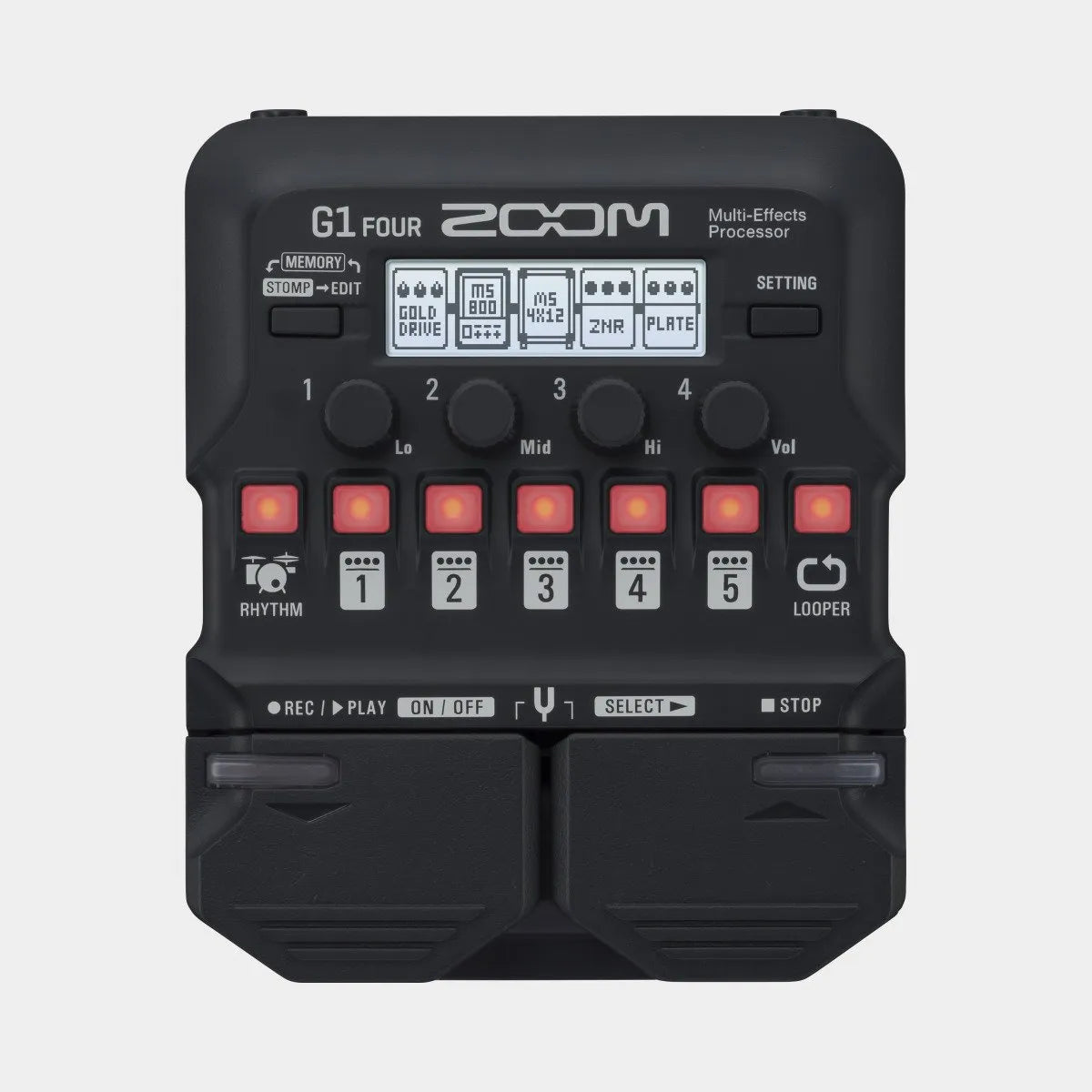 Zoom G1 Four Guitar Multi-Effects Pedal with 70+ Effects and Built-in Drum Machine