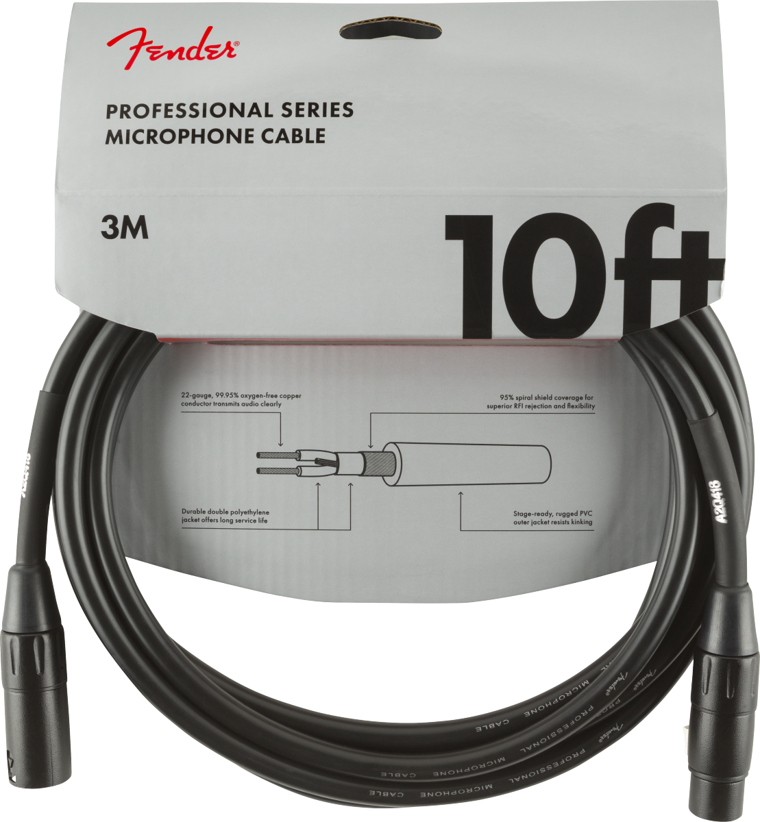 Fender Professional Series Microphone Cable 10 Black