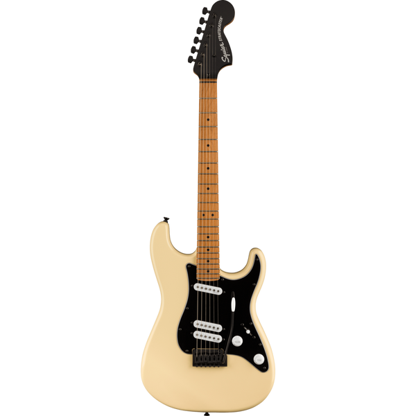 fender Squire FSR Contemporary Stratocaster Special Roasted Maple Fingerboard Black Pickguard Vintage White
