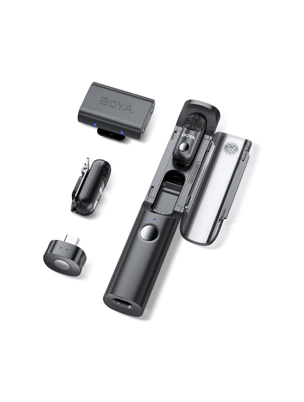 BOYA Magic-3 Mic kit 24 Bit (1to2) type C/3.5mm + Charging Case