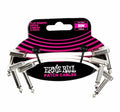 Ernie Ball Flat Ribbon Patch Cable 3-Pack, 3in, White (P06384)