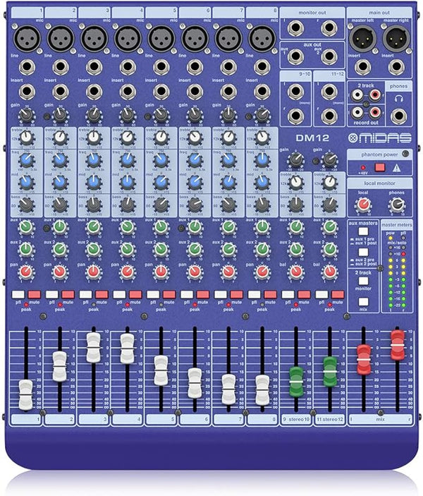 Midas DM12 12 Input Analogue Live and Studio Mixer
