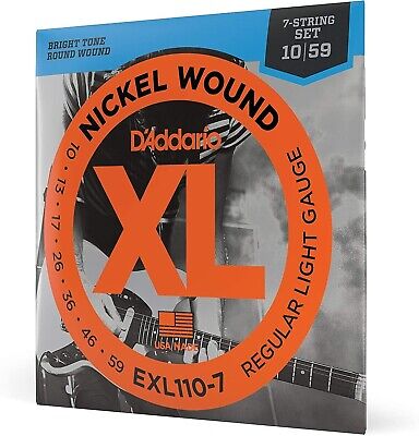 D'Addario 7 String EXL110-7 Electric Guitar Strings 10-59 Light