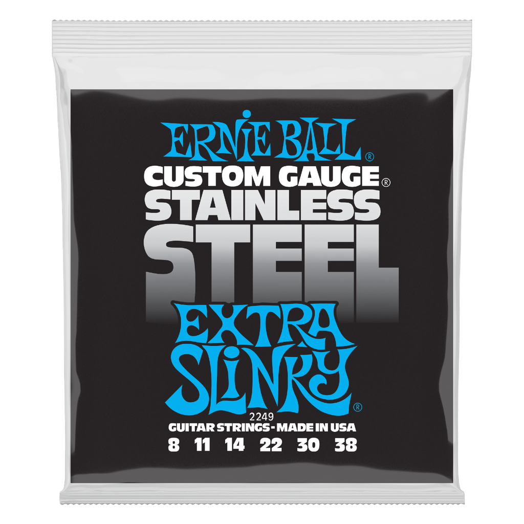 EXTRA SLINKY STAINLESS STEEL WOUND ELECTRIC GUITAR STRINGS 8-38 GAUGE