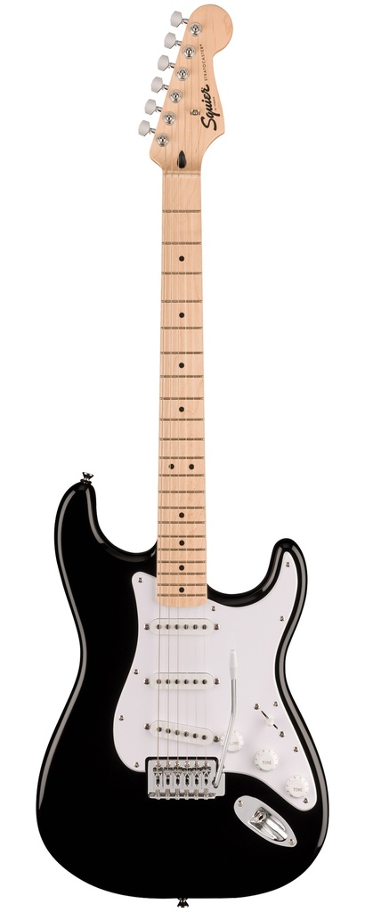 Fender Squire Sonic Stratocaster, White Pickguard - Black