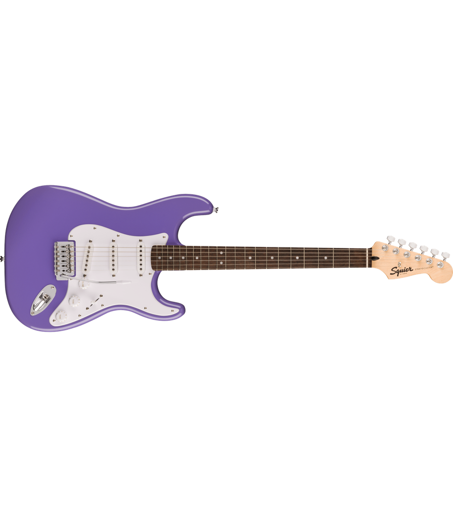 Squier Sonic® Stratocaster®, Laurel
Fingerboard, White Pickguard, Ultraviolet