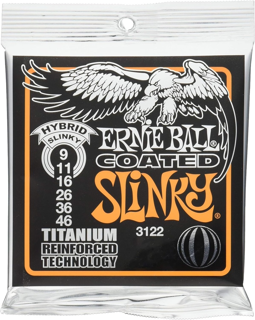 Ernie Ball Hybrid Slinky Coated Titanium RPS Electric Guitar Strings 9-46 Gauge