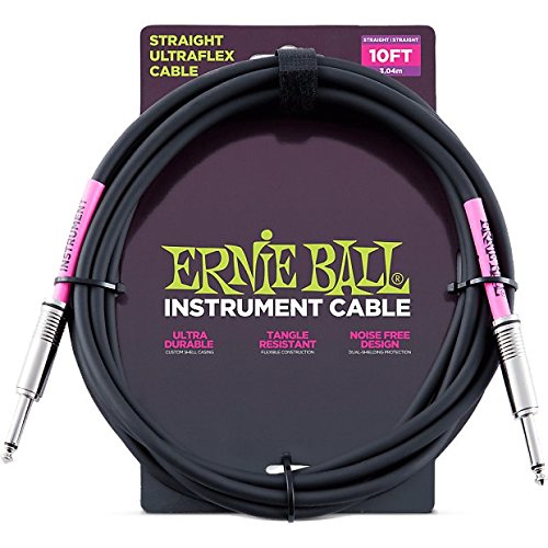 [P06048] 10FT CLASSIC CABLE STRAIGHT/STRAIGHT Ernie Ball Classic Instrument Cable Straight/Straight 10ft - Black 