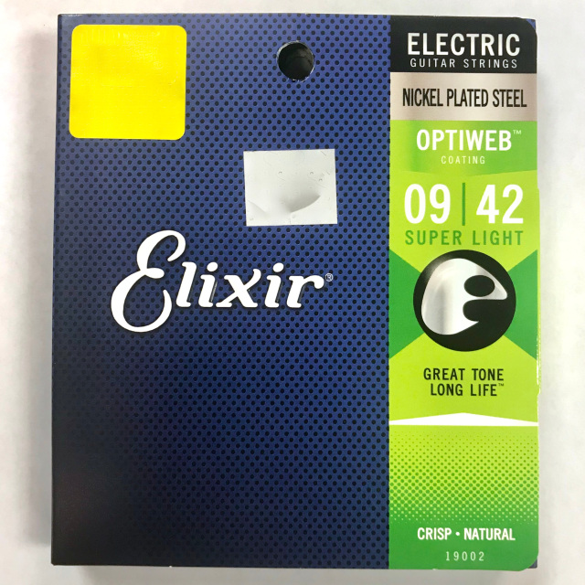 Elixir Electric Guitar Strings, Nickel Plated Steel, Optiweb, Super Light, 9-42