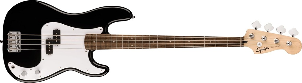 Squier Sonic Precision Electric Bass Guitar, Laurel Fingerboard, White Pickguard, Black