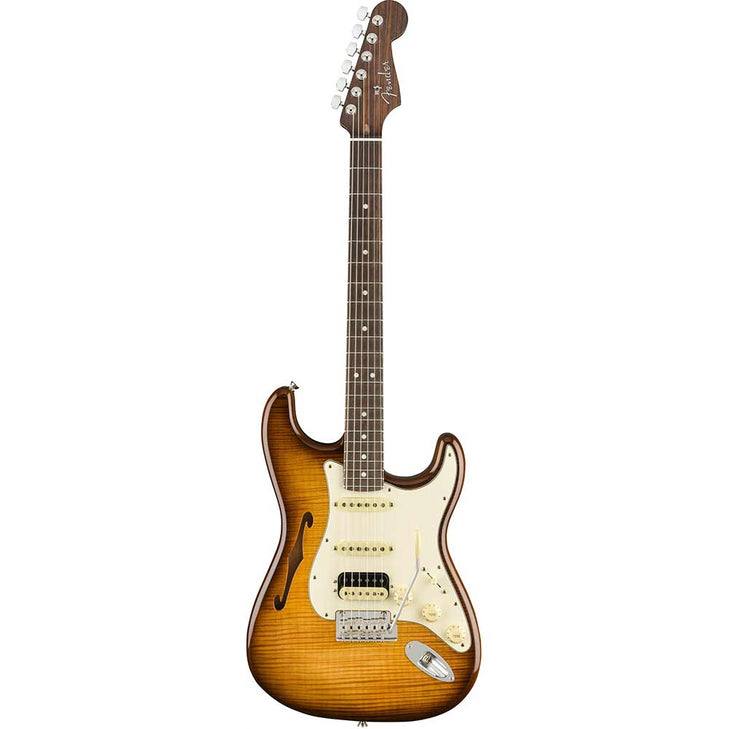 Fender Rarities Stratocaster Thinline HSS Solid Rosewood Neck Violin Burst