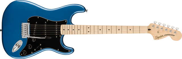 fender Squire Affinity Series Stratocaster Maple Fingerboard Black Pickguard Lake Placid Blue