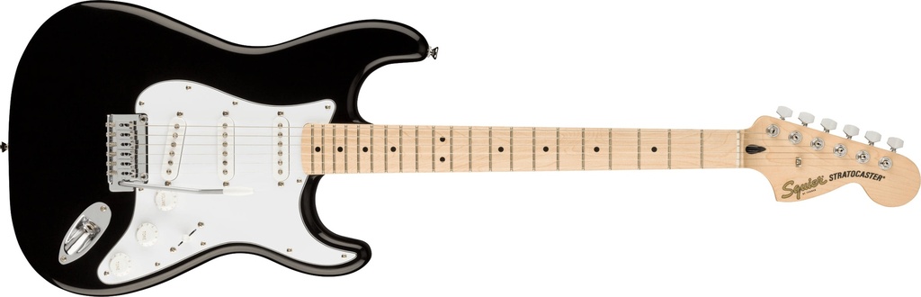 fender Squire Affinity Series Stratocaster Maple Fingerboard White Pickguard Black