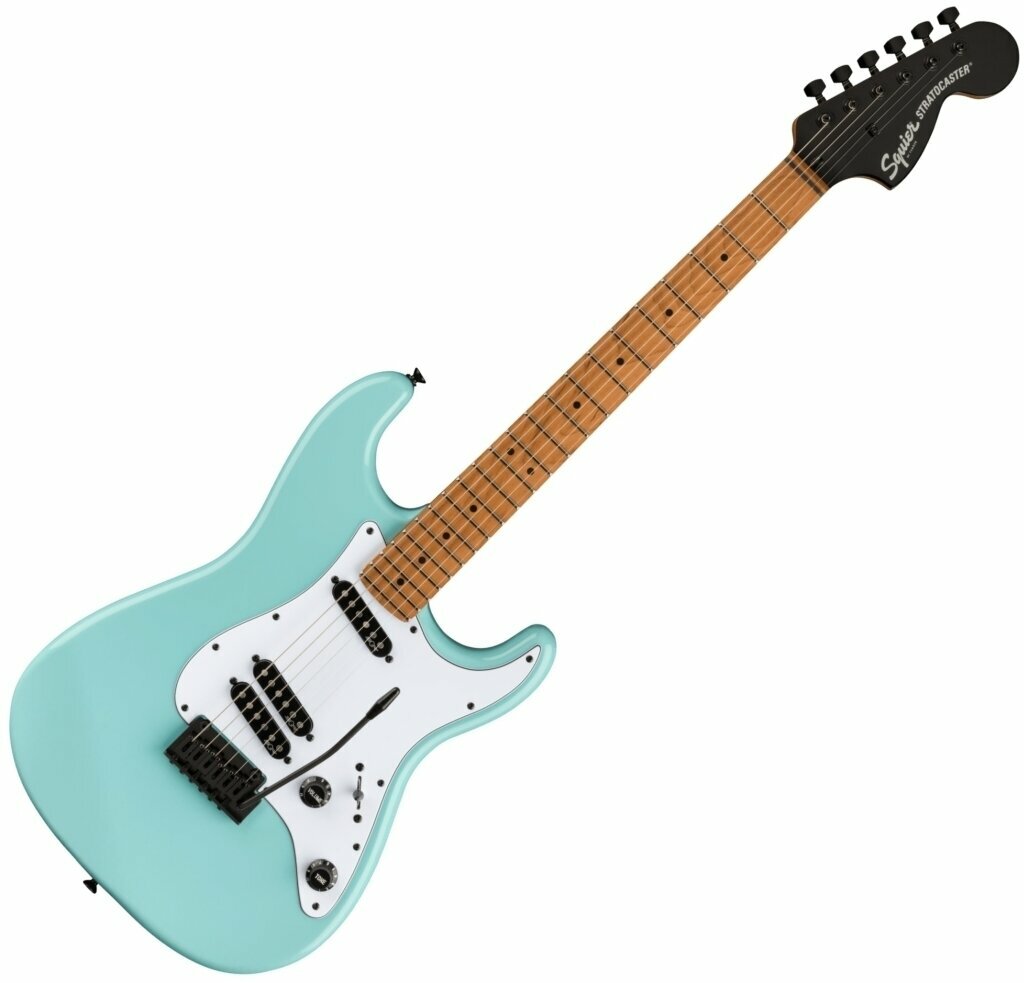 fender Squire FSR Contemporary Stratocaster Special Roasted Maple Fingerboard Parchment Pickguard Daphne Blue