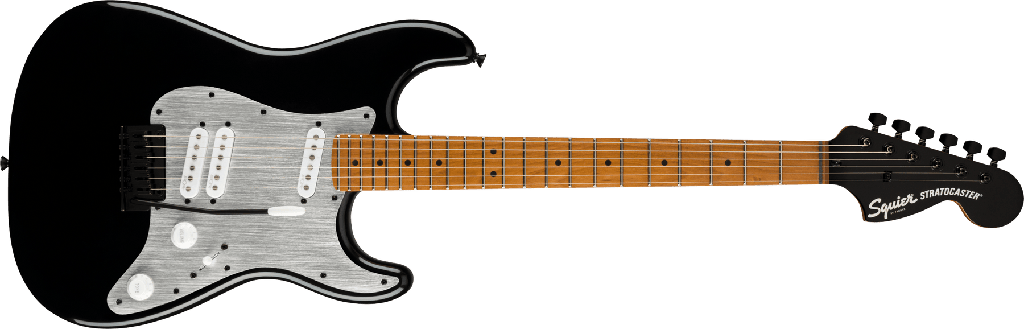 fender Squire Contemporary Stratocaster Special Roasted Maple Fingerboard Silver Anodized Pickguard Black