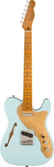 fender Squire FSR Classic Vibe 60s Telecaster Thinline Maple Fingerboard Gold Anodized Pickguard Sonic Blue