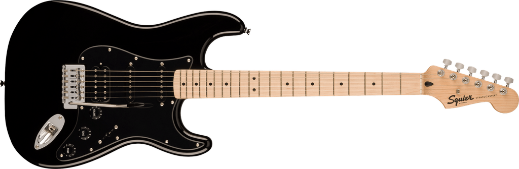 fender Squire Squier Sonic Stratocaster HSS Maple Fingerboard Black Pickguard Black