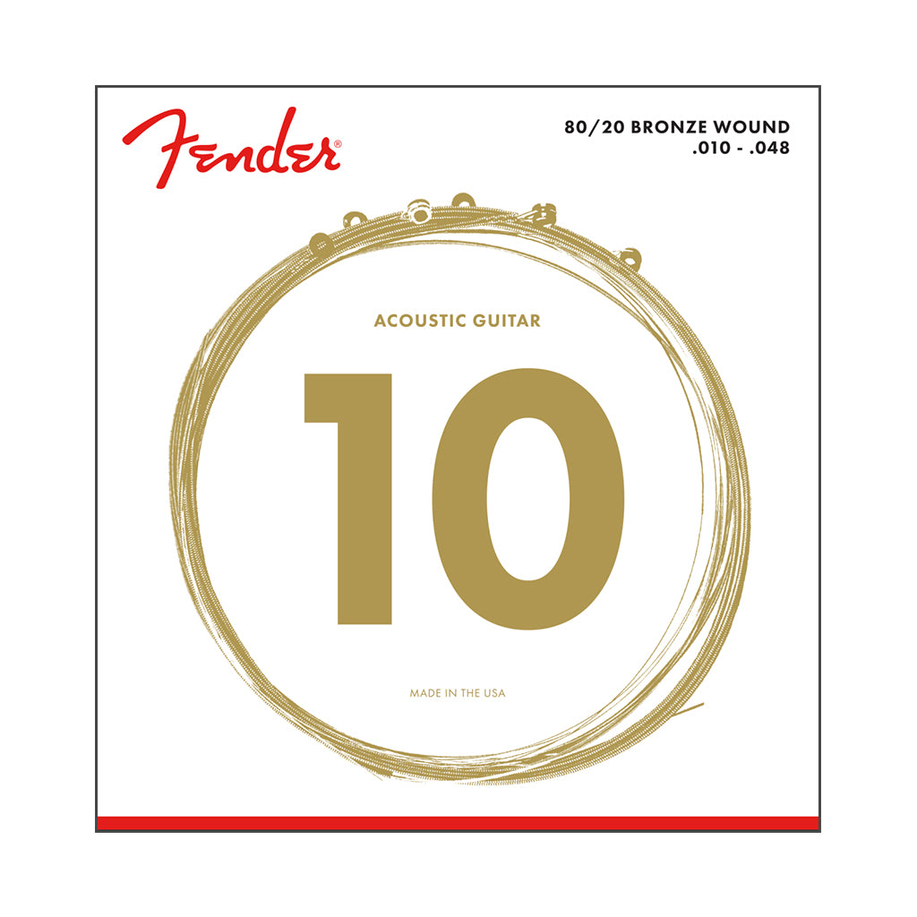 Fender 80/20 Bronze Acoustic Strings Ball End 70XL 010048 Gauges 6