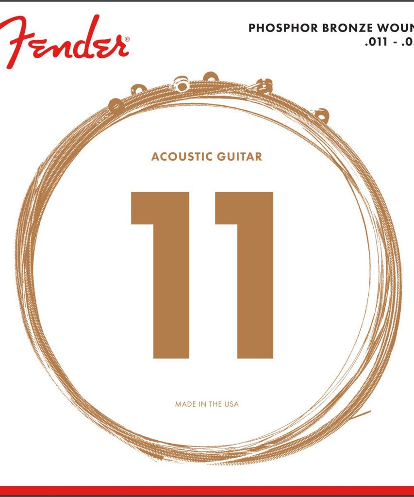 Fender Phosphor Bronze Acoustic Guitar Strings Ball End 60CL 011052 Gauges 6