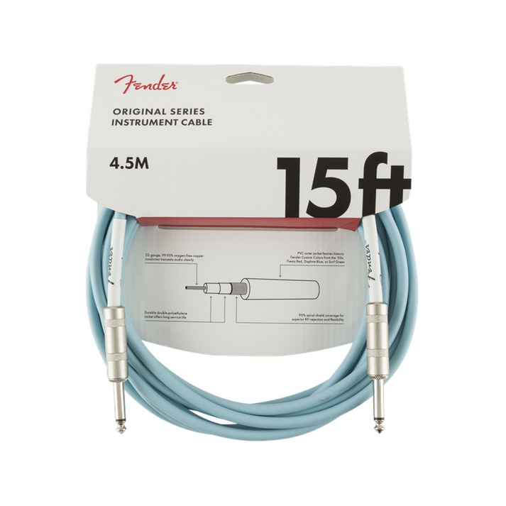 Fender Original Series Instrument Cable 15 Daphne Blue