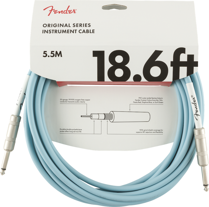 Fender Original Series Instrument Cable 186 Daphne Blue