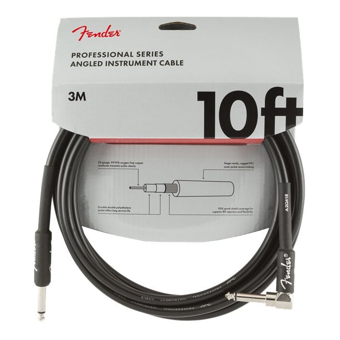 Fender Professional Series Instrument Cable StraightAngle 10 Black