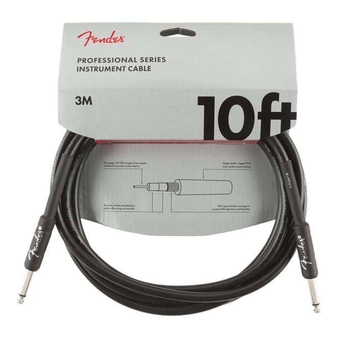 Fender Professional Series Instrument Cable Straight/Straight 10 Black