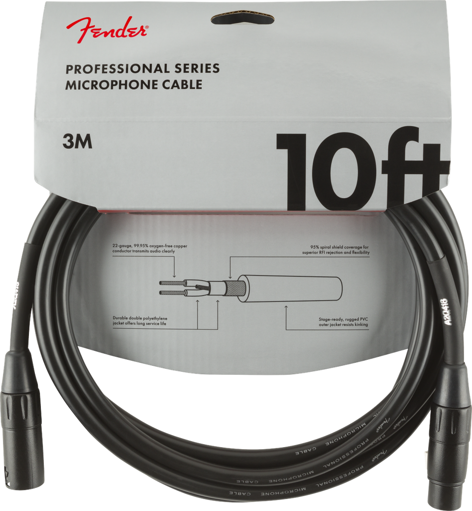 Fender Professional Series Microphone Cable 10 Black