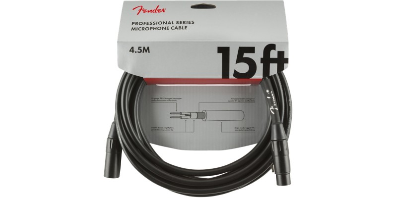 Fender Professional Series Microphone Cable 15 Black