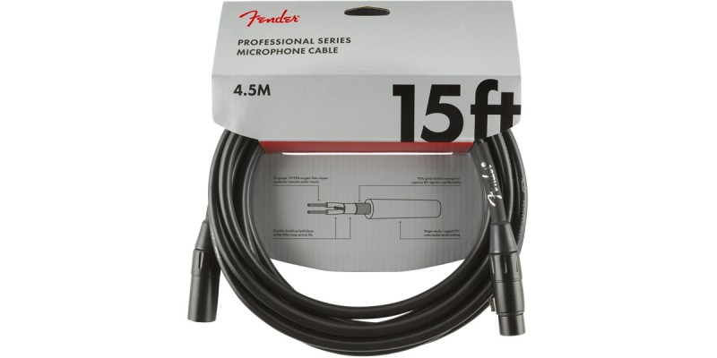 Fender Professional Series Microphone Cable 15 Black