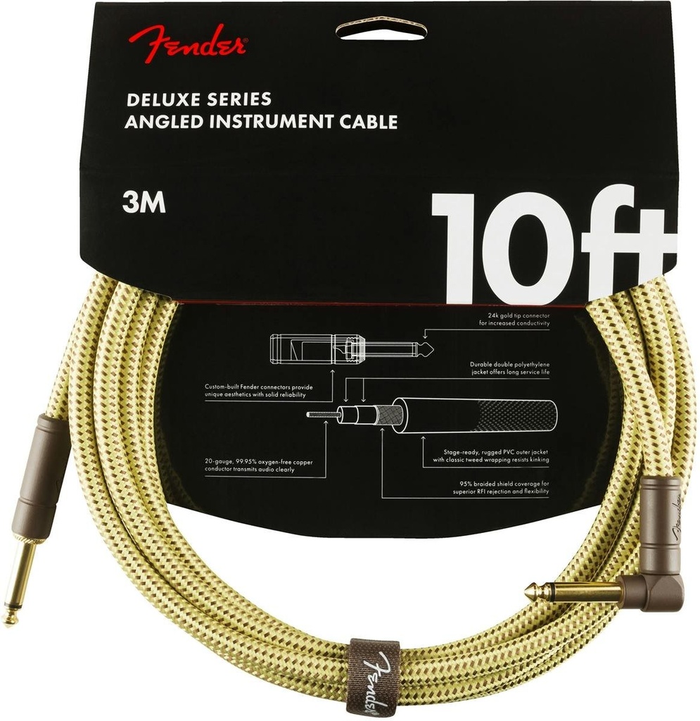 Fender Deluxe Series Instrument Cable Straight/Straight 10 Tweed