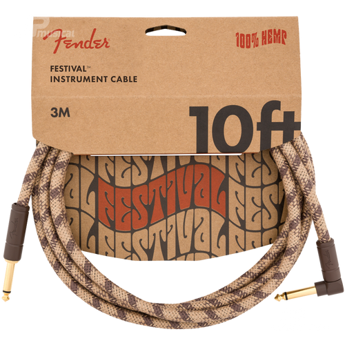 Fender 10 ANG CABLE HEMP BRN STRIPE