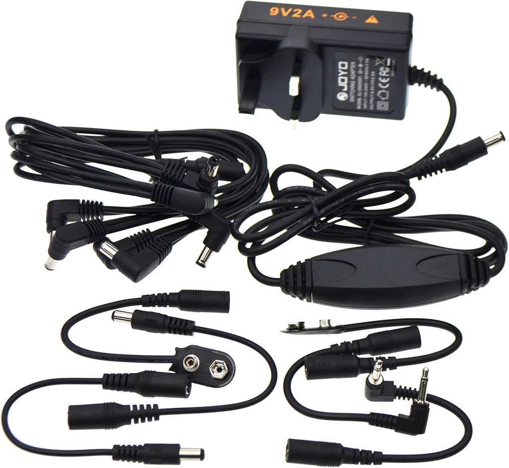 JOYO 9V DC Power Supply with 8-way Daisy Chain and Adapters 