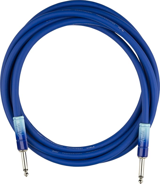Fender Ombre Instrument Cable, Guitar Cable, Guitar Accessories, Straight/Straight, Belair Blue, 10ft