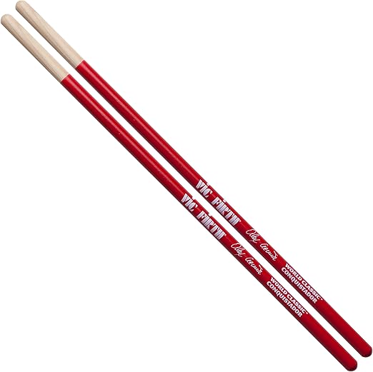 Vic Firth World Classic Signature Series Timbale Drumsticks - Alex Acuña 'Conquistador'- Red