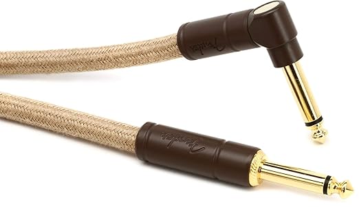 Fender Festival Hemp Straight to Right Angle Instrument Cable - 10 foot Natural