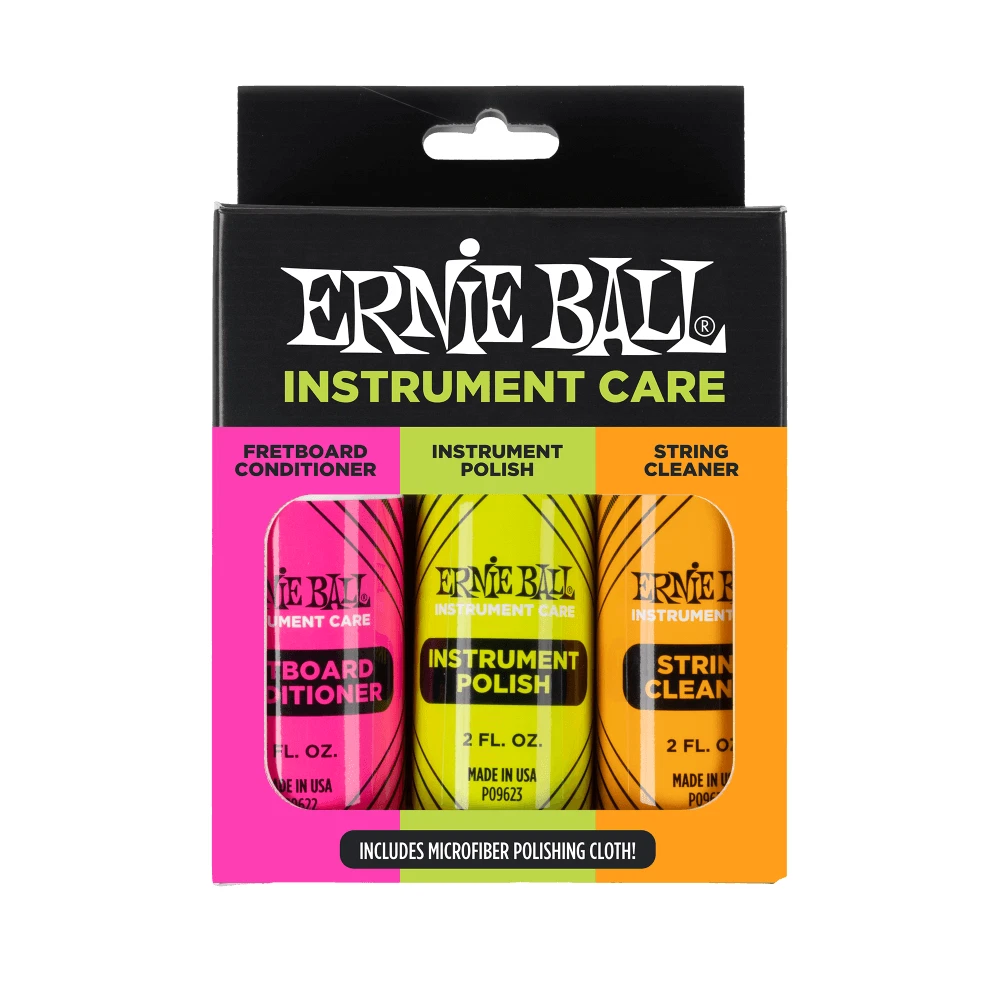 Ernie Ball P04225 Instrument Care 3-pack w/ Microfiber Polish Cloth
