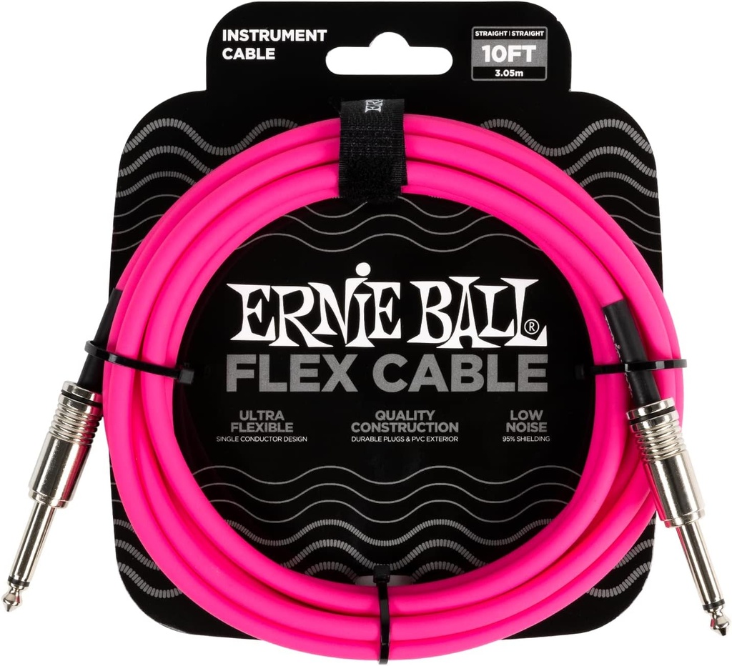 Ernie Ball Instrument Cable, Pink, 10ft (P06413) 