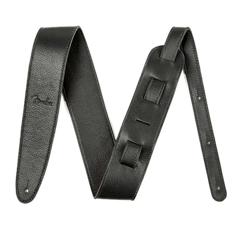 Fender Artisan Crafted 2.5" Leather Guitar Strap - Black