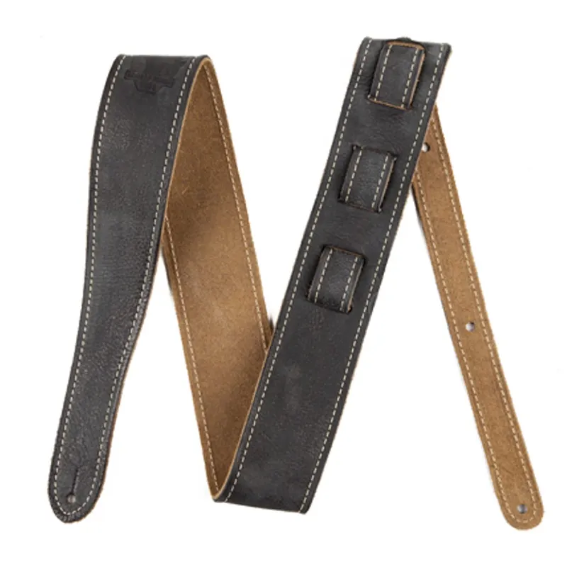 Fender Road Worn Black Soft Distressed Suede Guitar or Bass Strap 
